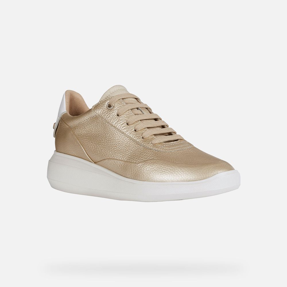 Geox Sneakers Gold/White Rubidia - Geox Womens Shoes - ELKYZW623